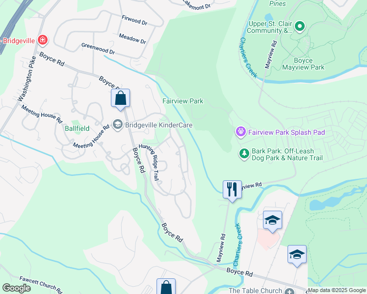 map of restaurants, bars, coffee shops, grocery stores, and more near 2459 Brookledge Road in Bridgeville