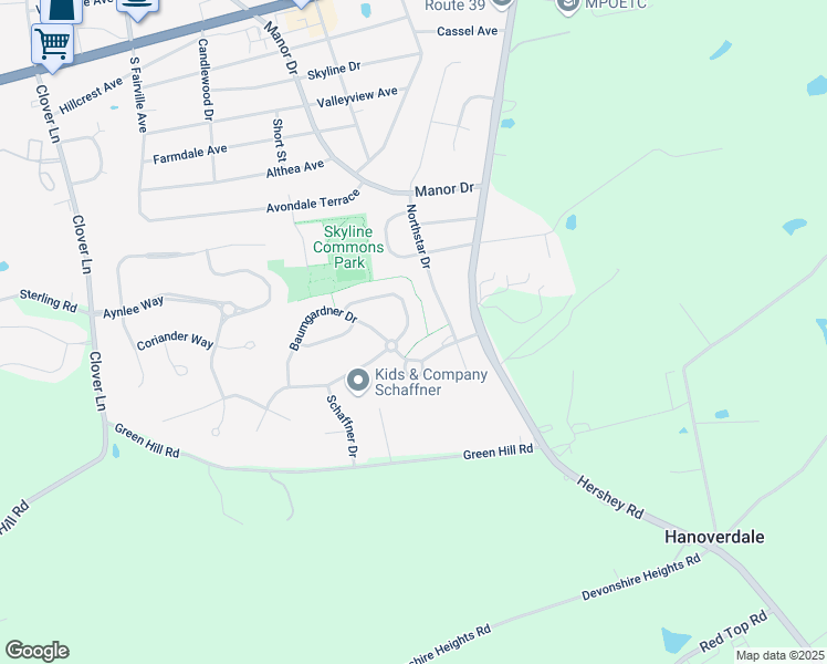 map of restaurants, bars, coffee shops, grocery stores, and more near 480 Quiggly Circle in Harrisburg
