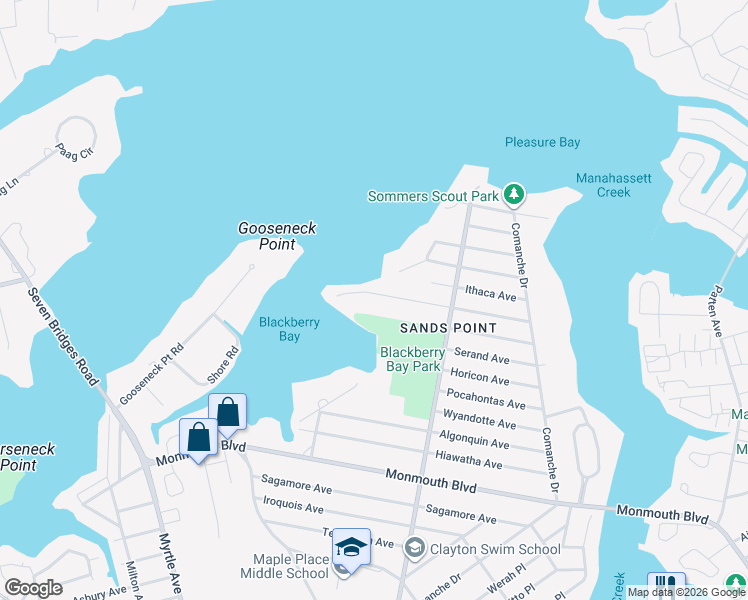 map of restaurants, bars, coffee shops, grocery stores, and more near 75 Cayuga Avenue in Oceanport