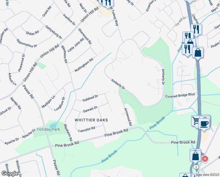 map of restaurants, bars, coffee shops, grocery stores, and more near 84 Amberly Drive in Manalapan Township