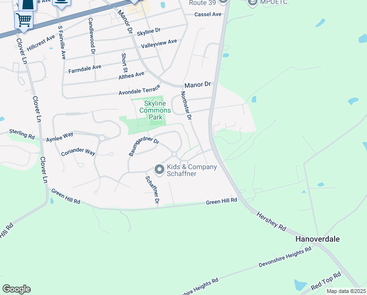 map of restaurants, bars, coffee shops, grocery stores, and more near 480 Quiggly Circle in Harrisburg