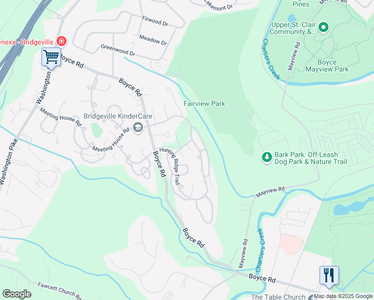 map of restaurants, bars, coffee shops, grocery stores, and more near 2909 Big Meadow Court in Bridgeville