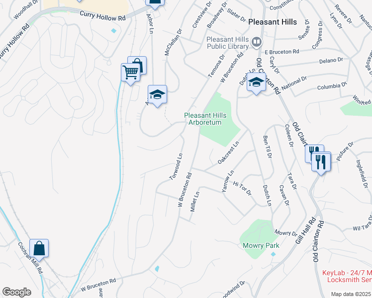 map of restaurants, bars, coffee shops, grocery stores, and more near 427 Torwood Lane in Pittsburgh