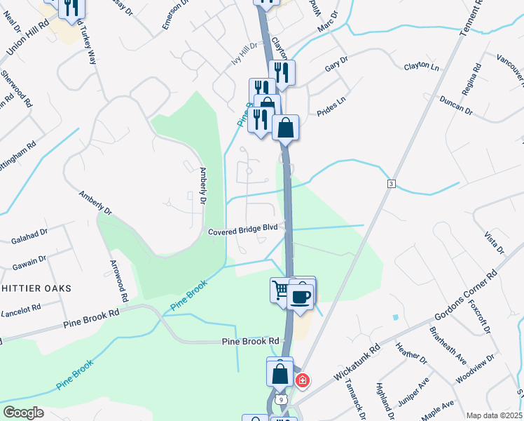 map of restaurants, bars, coffee shops, grocery stores, and more near 216 Medford Court in Manalapan Township