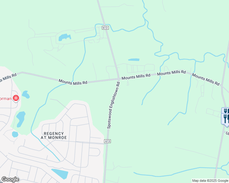 map of restaurants, bars, coffee shops, grocery stores, and more near 676 Spotswood Englishtown Road in Monroe Township