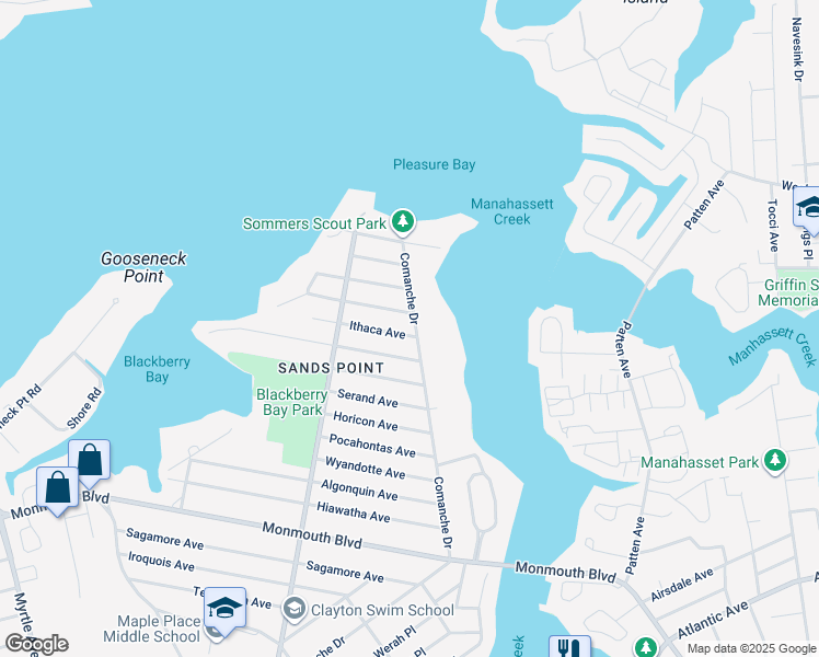 map of restaurants, bars, coffee shops, grocery stores, and more near 200 Comanche Dr in Oceanport