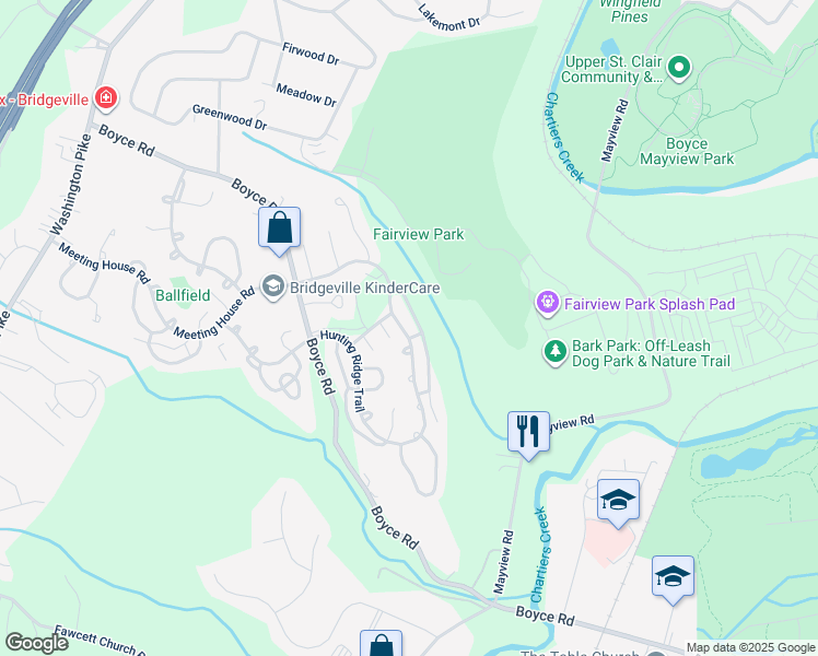 map of restaurants, bars, coffee shops, grocery stores, and more near 2465 Brookledge Road in Bridgeville
