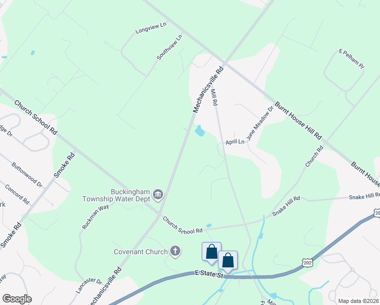 map of restaurants, bars, coffee shops, grocery stores, and more near 4265 Mechanicsville Road in Doylestown