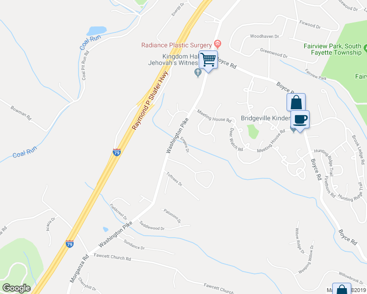 map of restaurants, bars, coffee shops, grocery stores, and more near 5100 Empire Drive in Bridgeville