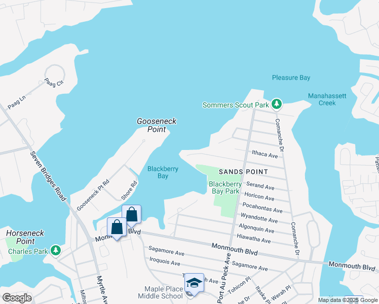 map of restaurants, bars, coffee shops, grocery stores, and more near 91 Cayuga Avenue in Oceanport