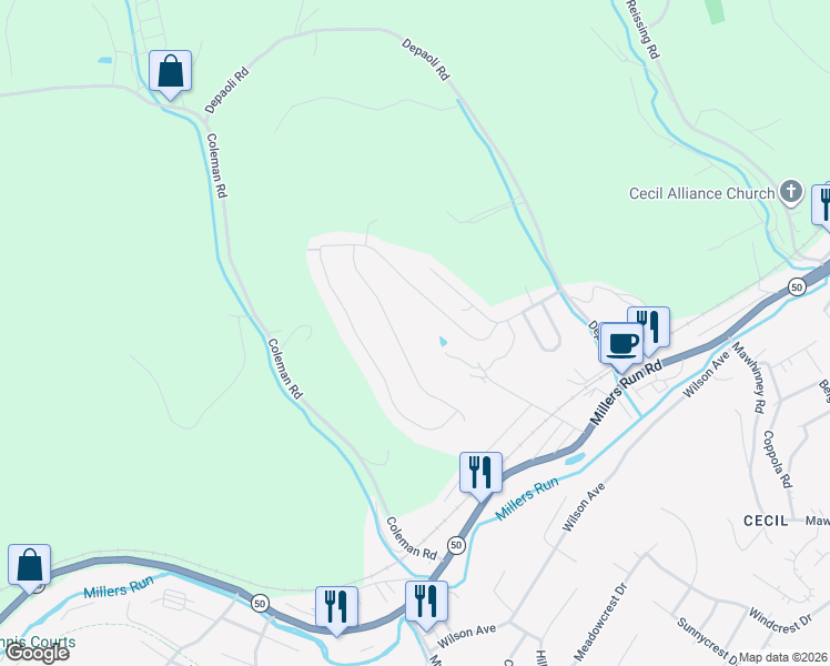 map of restaurants, bars, coffee shops, grocery stores, and more near 2019 Sir Patrick Drive in McDonald