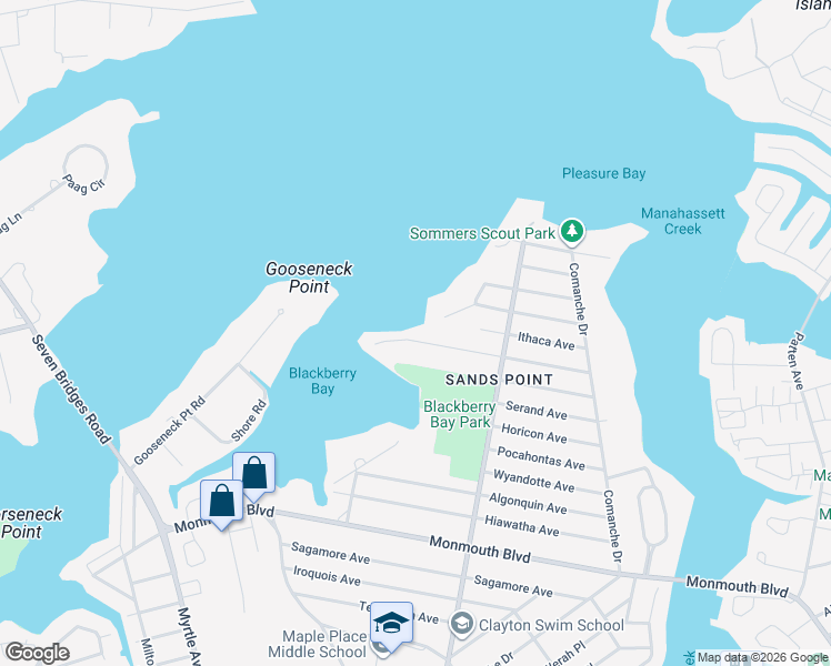 map of restaurants, bars, coffee shops, grocery stores, and more near 75 Cayuga Avenue in Oceanport