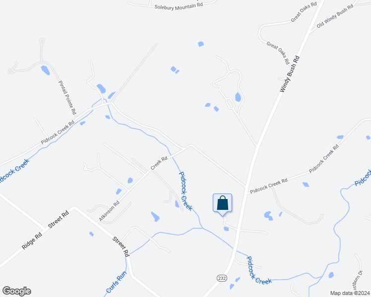 map of restaurants, bars, coffee shops, grocery stores, and more near Pidcock Creek Rd & Atkinson Rd in New Hope