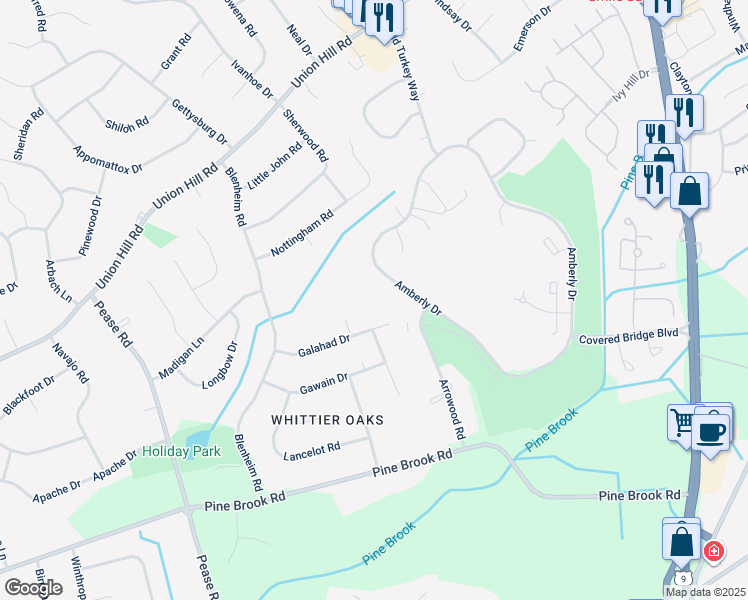 map of restaurants, bars, coffee shops, grocery stores, and more near 84 Amberly Drive in Manalapan Township
