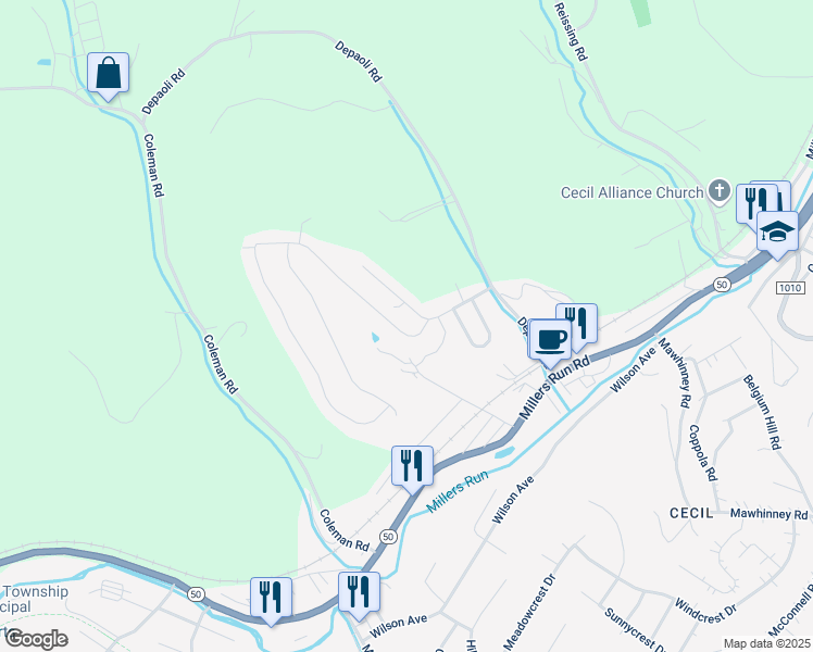 map of restaurants, bars, coffee shops, grocery stores, and more near 2002 Sir Patrick Drive in McDonald