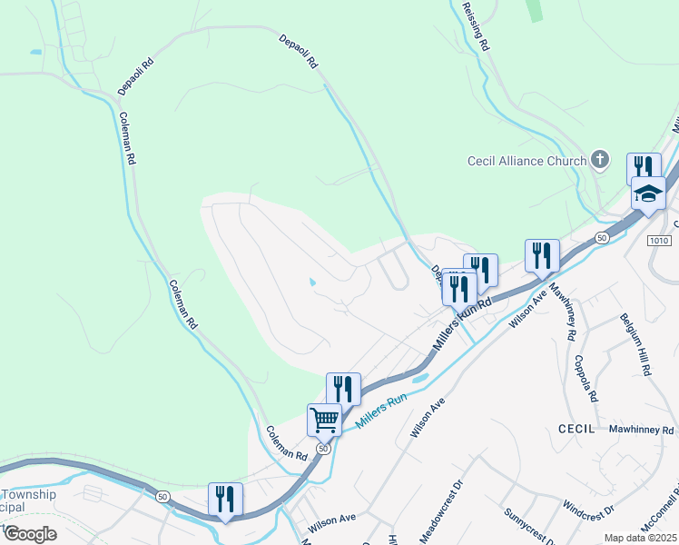 map of restaurants, bars, coffee shops, grocery stores, and more near 2002 Sir Patrick Drive in McDonald