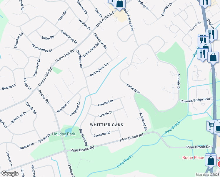 map of restaurants, bars, coffee shops, grocery stores, and more near 75 Overlook Way in Manalapan Township