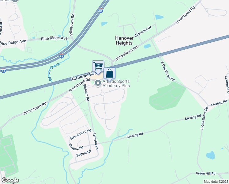 map of restaurants, bars, coffee shops, grocery stores, and more near 230 Buckley Drive in Harrisburg