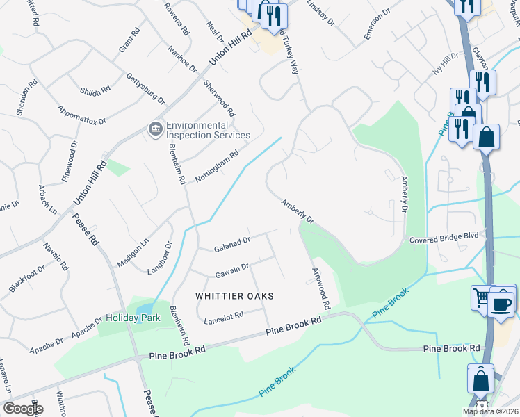 map of restaurants, bars, coffee shops, grocery stores, and more near 84 Amberly Drive in Manalapan Township