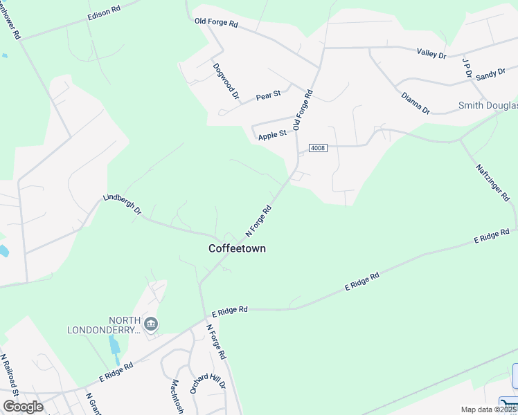 map of restaurants, bars, coffee shops, grocery stores, and more near 971 North Forge Road in Palmyra