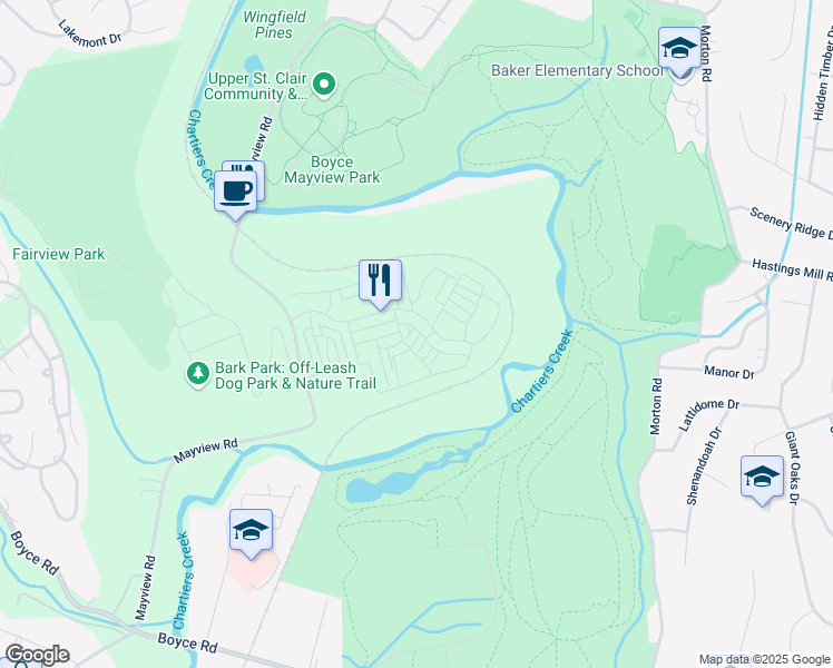 map of restaurants, bars, coffee shops, grocery stores, and more near 3127 Westover Way in Bridgeville