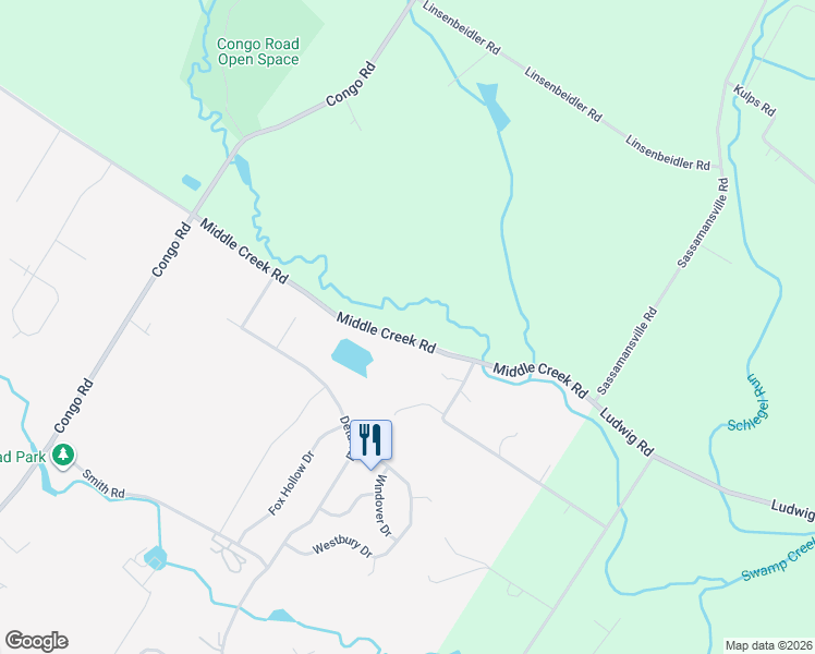 map of restaurants, bars, coffee shops, grocery stores, and more near 155 Middle Creek Road in Gilbertsville