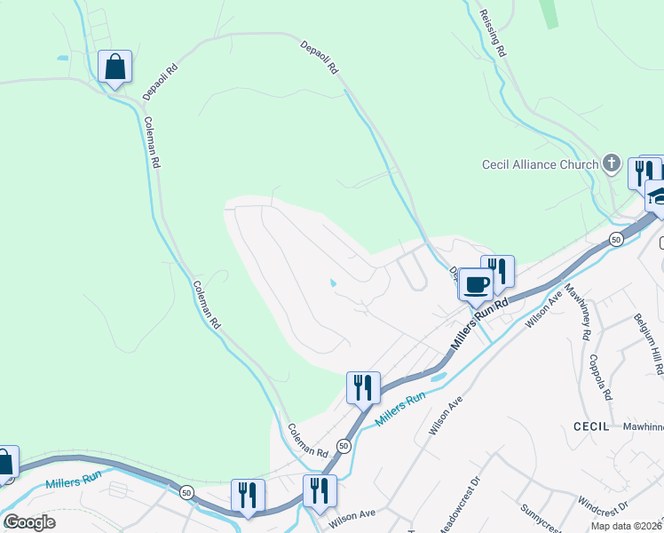 map of restaurants, bars, coffee shops, grocery stores, and more near 2019 Sir Patrick Drive in McDonald
