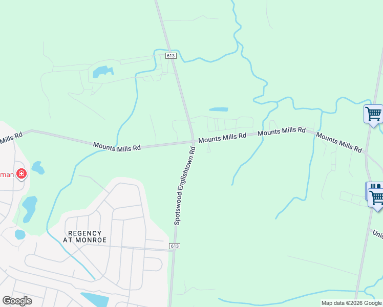 map of restaurants, bars, coffee shops, grocery stores, and more near 676-680 Spotswood Englishtown Road in Monroe Township