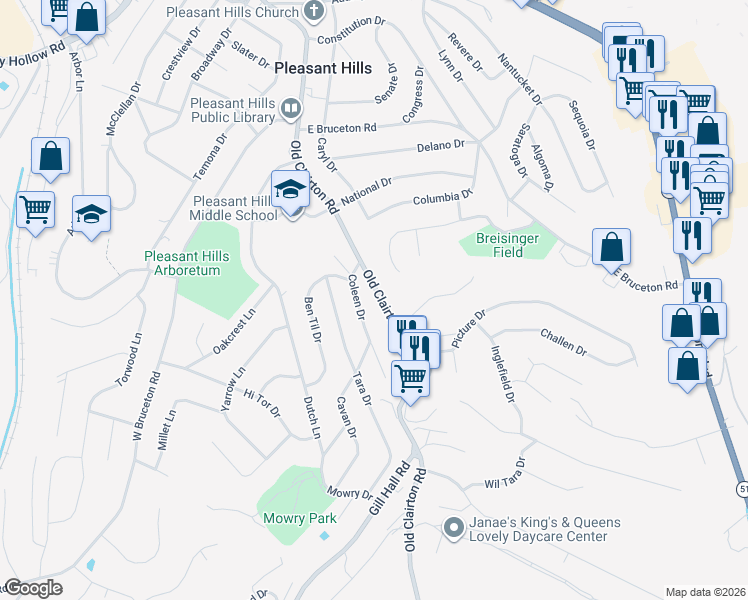 map of restaurants, bars, coffee shops, grocery stores, and more near 230 Coleen Drive in Pittsburgh