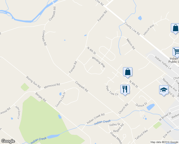 map of restaurants, bars, coffee shops, grocery stores, and more near 101 Abbey Lane in Telford