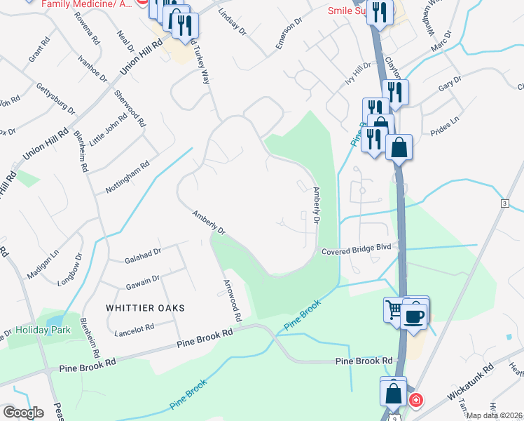 map of restaurants, bars, coffee shops, grocery stores, and more near 173 Amberly Drive in Manalapan Township