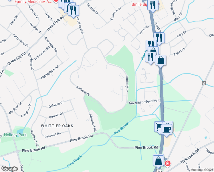 map of restaurants, bars, coffee shops, grocery stores, and more near 171 Amberly Drive in Manalapan Township