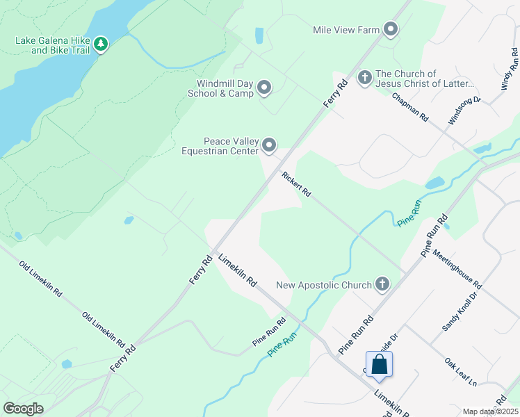 map of restaurants, bars, coffee shops, grocery stores, and more near 1061 Ferry Road in Doylestown