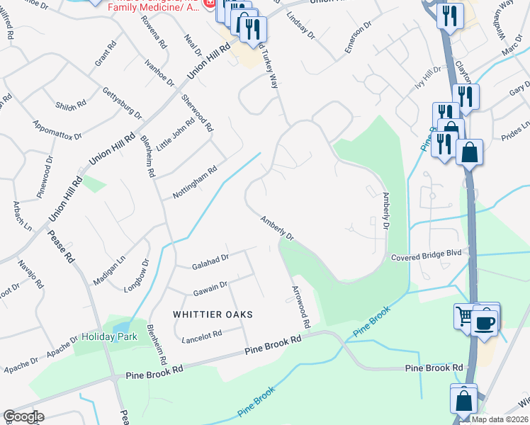 map of restaurants, bars, coffee shops, grocery stores, and more near 113 Amberly Drive in Manalapan Township