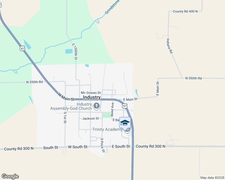 map of restaurants, bars, coffee shops, grocery stores, and more near 200 Reed Street in Industry