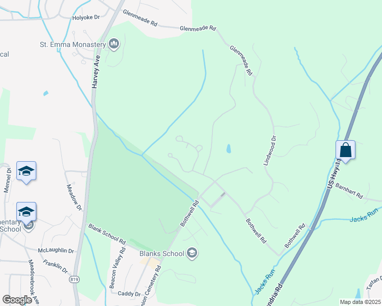 map of restaurants, bars, coffee shops, grocery stores, and more near 6057 Triple Crown Circle in Greensburg