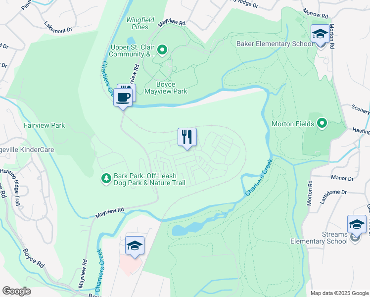 map of restaurants, bars, coffee shops, grocery stores, and more near 1303 Gladwell Street in Bridgeville