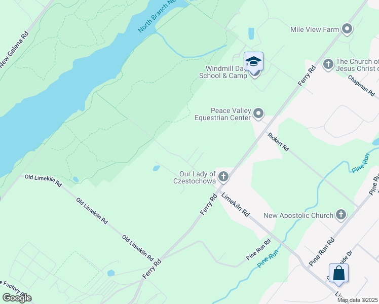 map of restaurants, bars, coffee shops, grocery stores, and more near 35 Limekiln Road in Doylestown