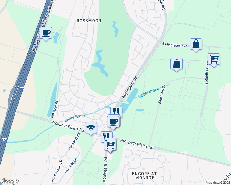 map of restaurants, bars, coffee shops, grocery stores, and more near 741B Nautilus Court in Monroe Township