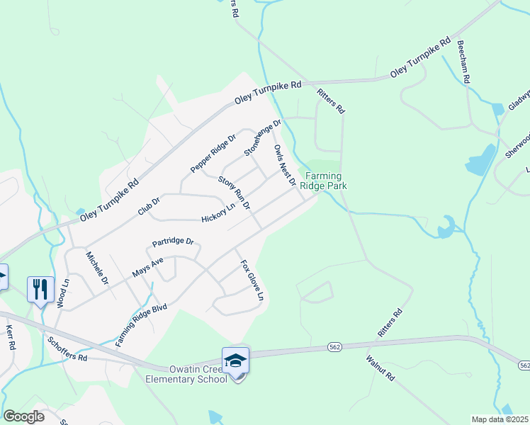 map of restaurants, bars, coffee shops, grocery stores, and more near 1102 Strawberry Run in Reading