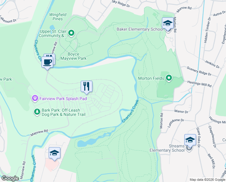 map of restaurants, bars, coffee shops, grocery stores, and more near 2118 Westcott Lane in Bridgeville