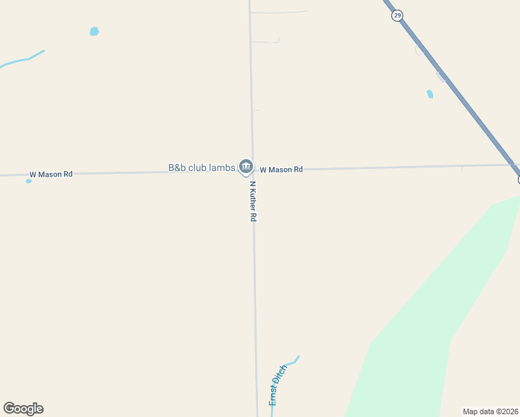 map of restaurants, bars, coffee shops, grocery stores, and more near 3480 North Kuther Road in Sidney