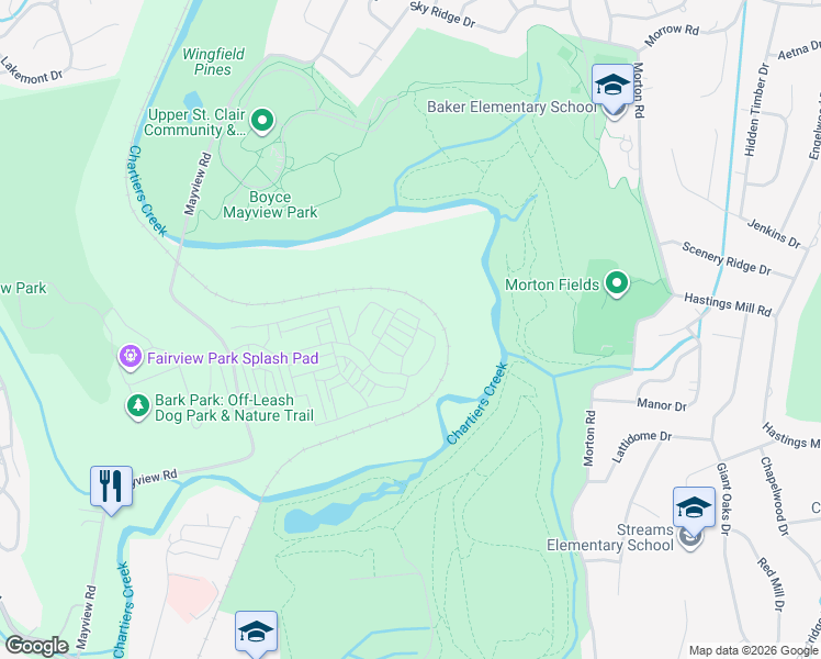 map of restaurants, bars, coffee shops, grocery stores, and more near 2118 Westcott Lane in Bridgeville