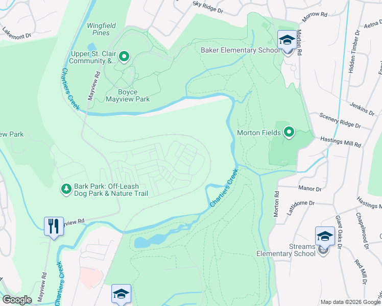 map of restaurants, bars, coffee shops, grocery stores, and more near 2118 Westcott Lane in Bridgeville