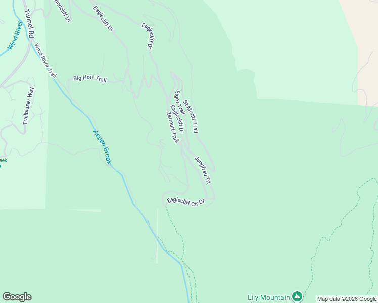 map of restaurants, bars, coffee shops, grocery stores, and more near 1458 Jungfrau Trail in Estes Park