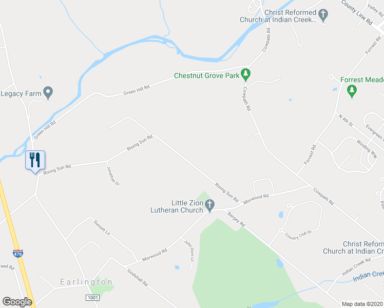 map of restaurants, bars, coffee shops, grocery stores, and more near 759 Rising Sun Road in Telford
