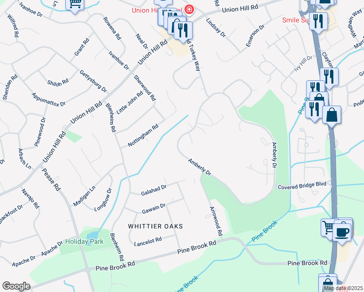 map of restaurants, bars, coffee shops, grocery stores, and more near 118 Amberly Drive in Manalapan Township