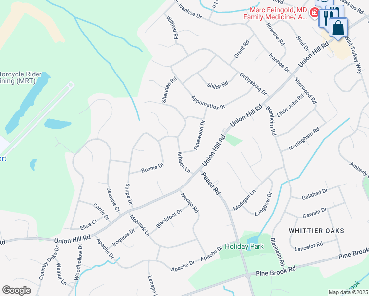 map of restaurants, bars, coffee shops, grocery stores, and more near 4 Pinewood Drive in Manalapan Township