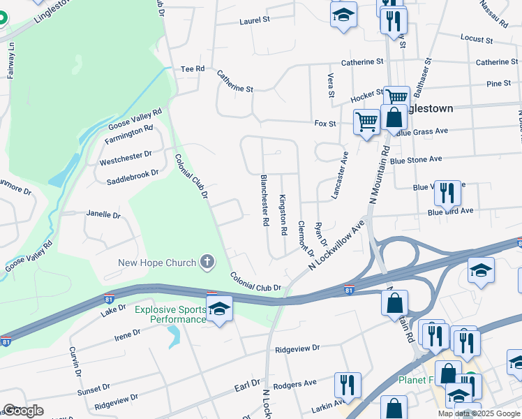 map of restaurants, bars, coffee shops, grocery stores, and more near 540 Blanchester Road in Harrisburg