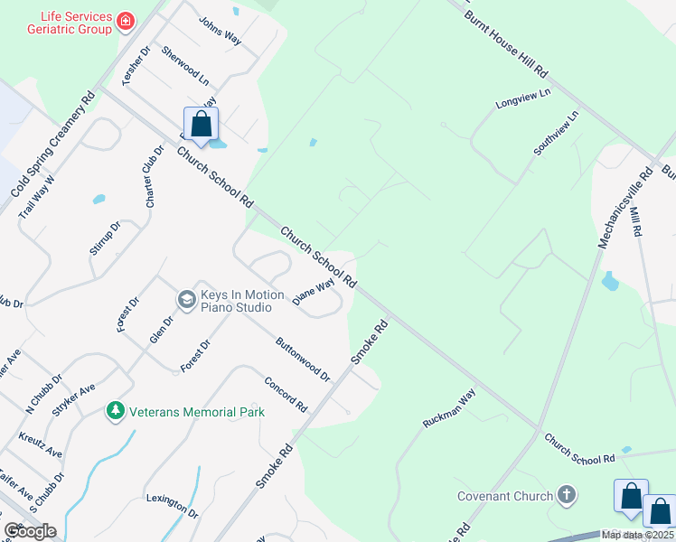 map of restaurants, bars, coffee shops, grocery stores, and more near 4104 Crestview Way in Doylestown